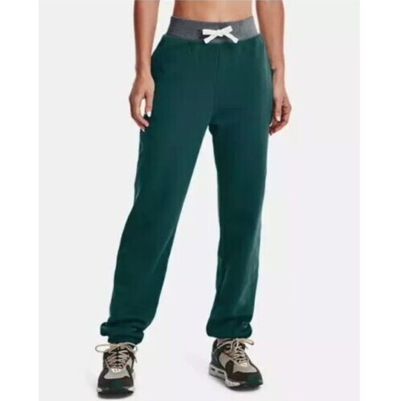 NWT Under Armour Women's Playback Fleece Jogger Athletic Green Size S $60 JK521 - Picture 1 of 3